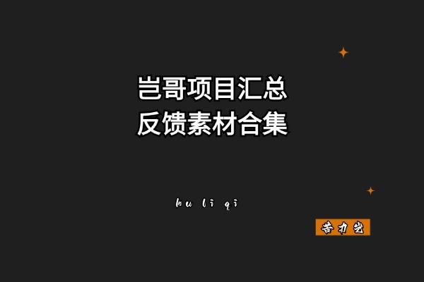 岂哥项目汇总，反馈素材合集-苦力岂-创业笔记